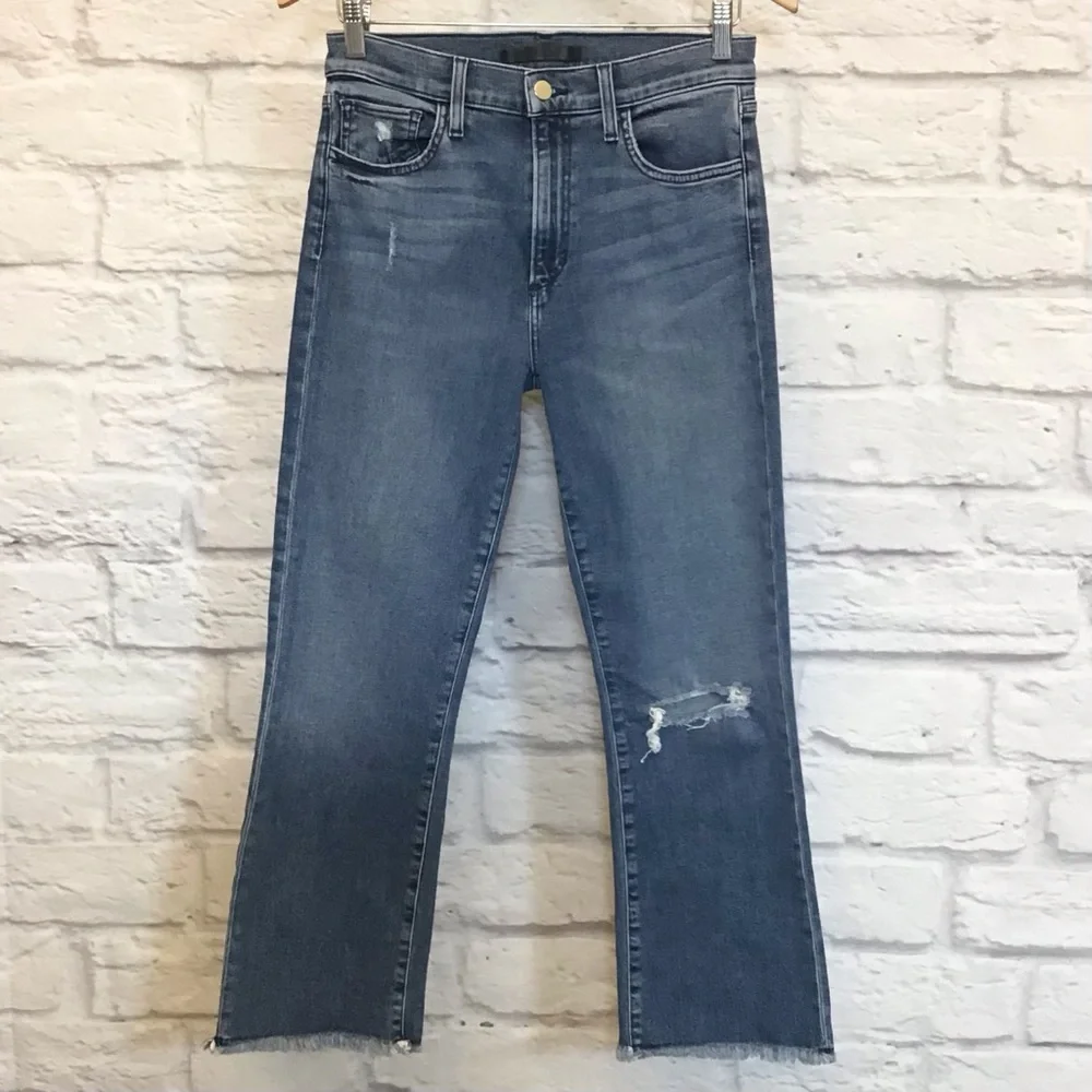 Joe’s Jeans 28 The Callie High Rise Cropped Boot Jeans KickFlip Distressed